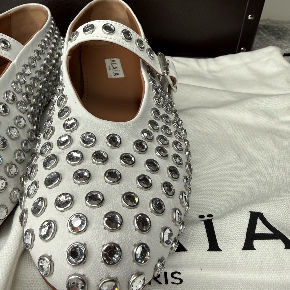 Alaia Rhinestone Ballet Flats - Picture 6 of 15